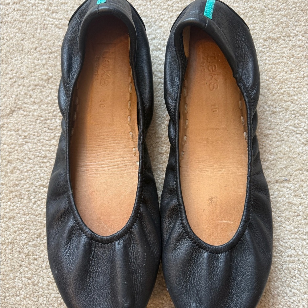 Tieks Black Leather Ballet Flats